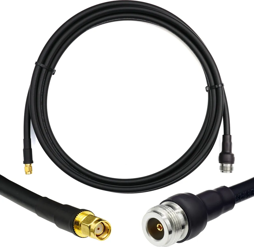 Cavo Professionale 5m per Antenne WiFi | 5D-FB RP-SMA-M a N-F