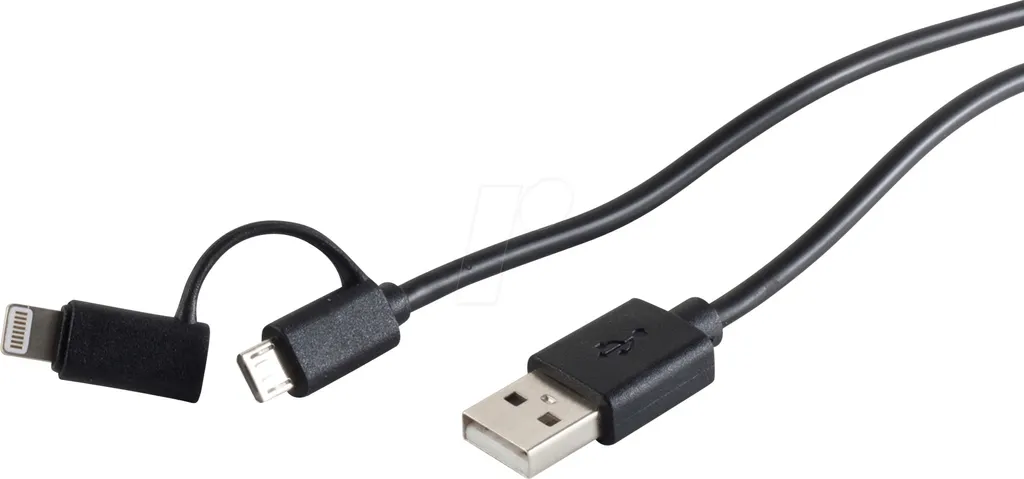 Câble de données 2en1 shiverpeaks BASIC-S USB vers Micro-USB et Lightning