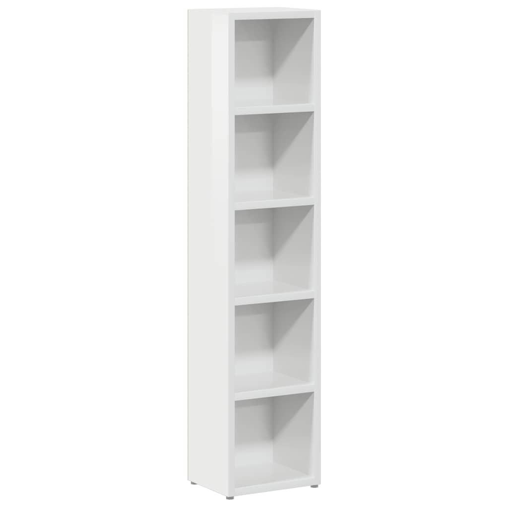 vidaXL CD-Regale 2 Stk. Hochglanz-Weiß 21x16x93,5 cm Produktbild 3