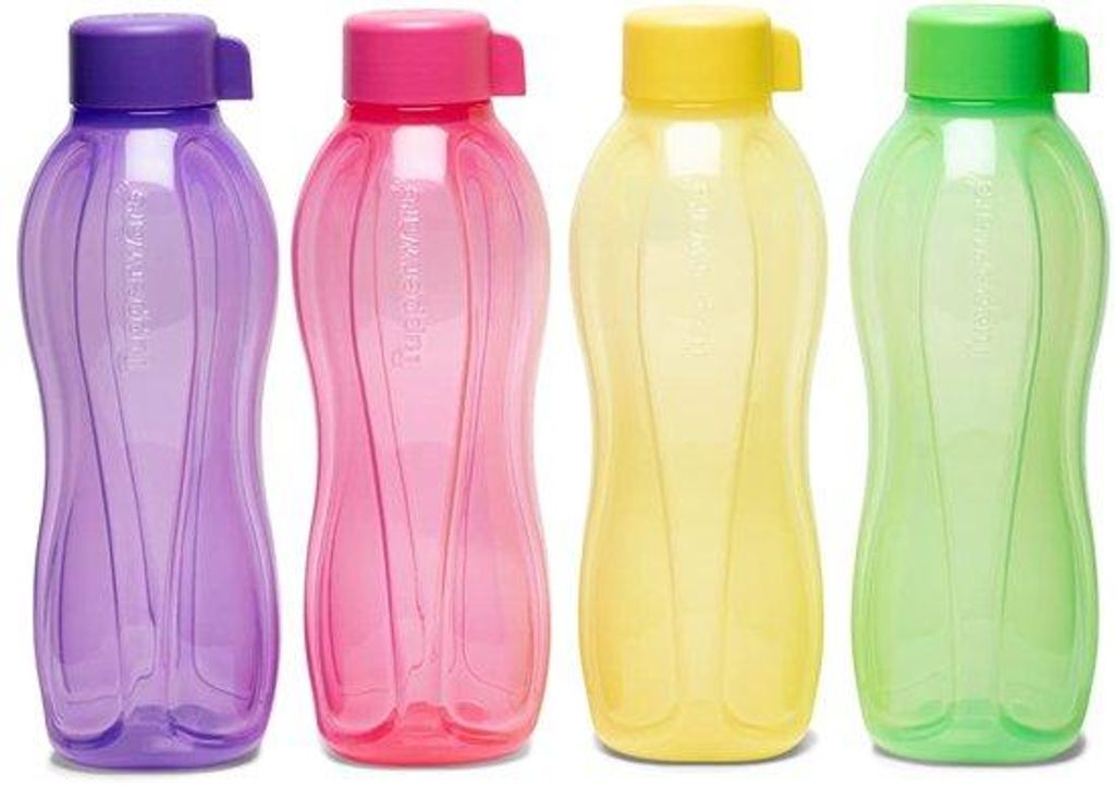 Edelstahl Trinkflasche 1 Liter, 4er Set, auslaufsicher und mit weiter Öffnung