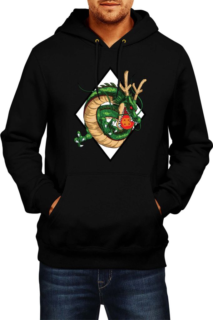Herren Kapuzenpullover Dragon Anime Manga Ball Z Shenron 01, Man XL / Schwarz