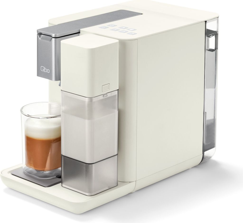 Tchibo Qbo MILK MASTER Premium Kapselmaschine für Cappuccino, Espresso, Caffè Crema, Caffè Grande, Milchschaum auf Knopfdruck mit abnehmbarem Mi...
