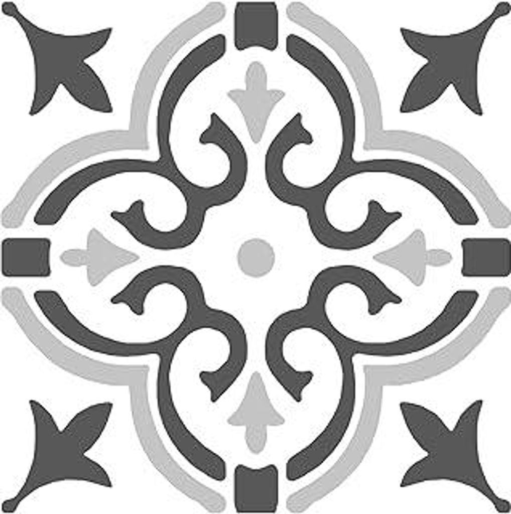 d-c-fix selbstklebende Bodenfliesen – Stencil Motif Grey (11er Pack, 30,5x30,5cm) – qualitative PVC-Klebefliesen – leicht zu reinigen & indiv...