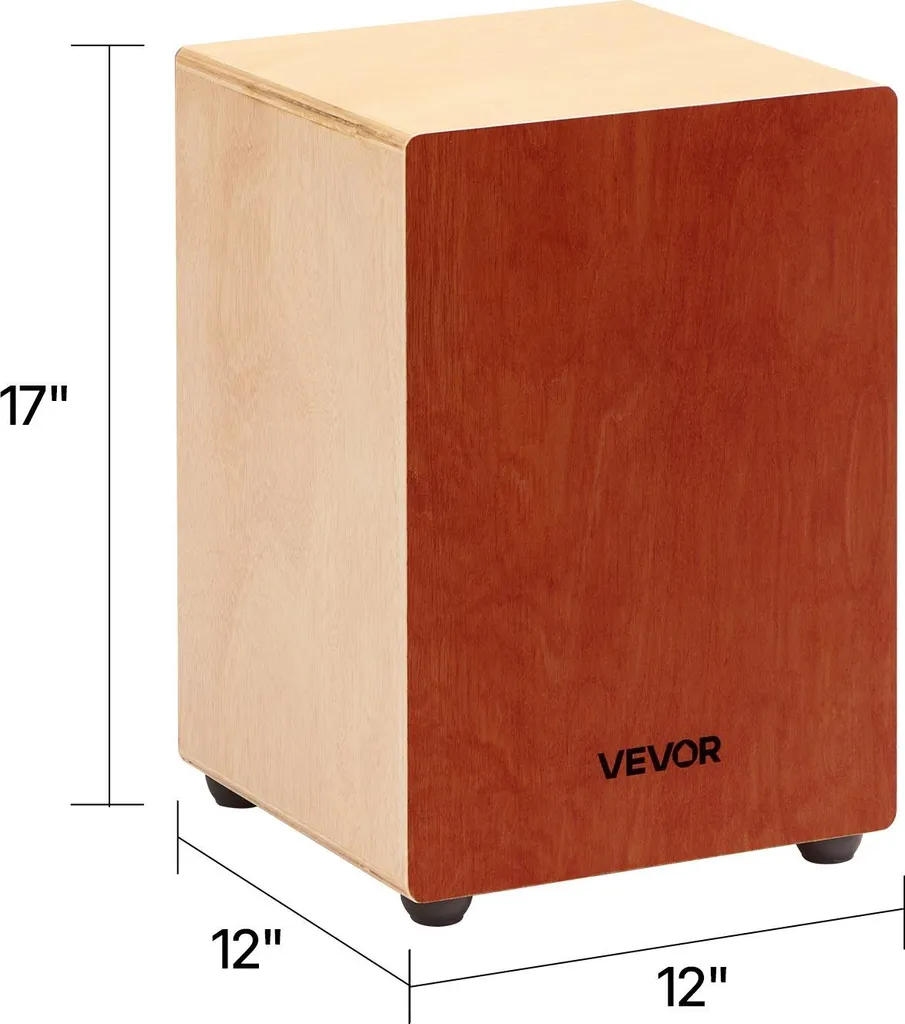 VEVOR Cajon Percussion avec Cordes de Guitare et Pieds Silicone 43cm - 8