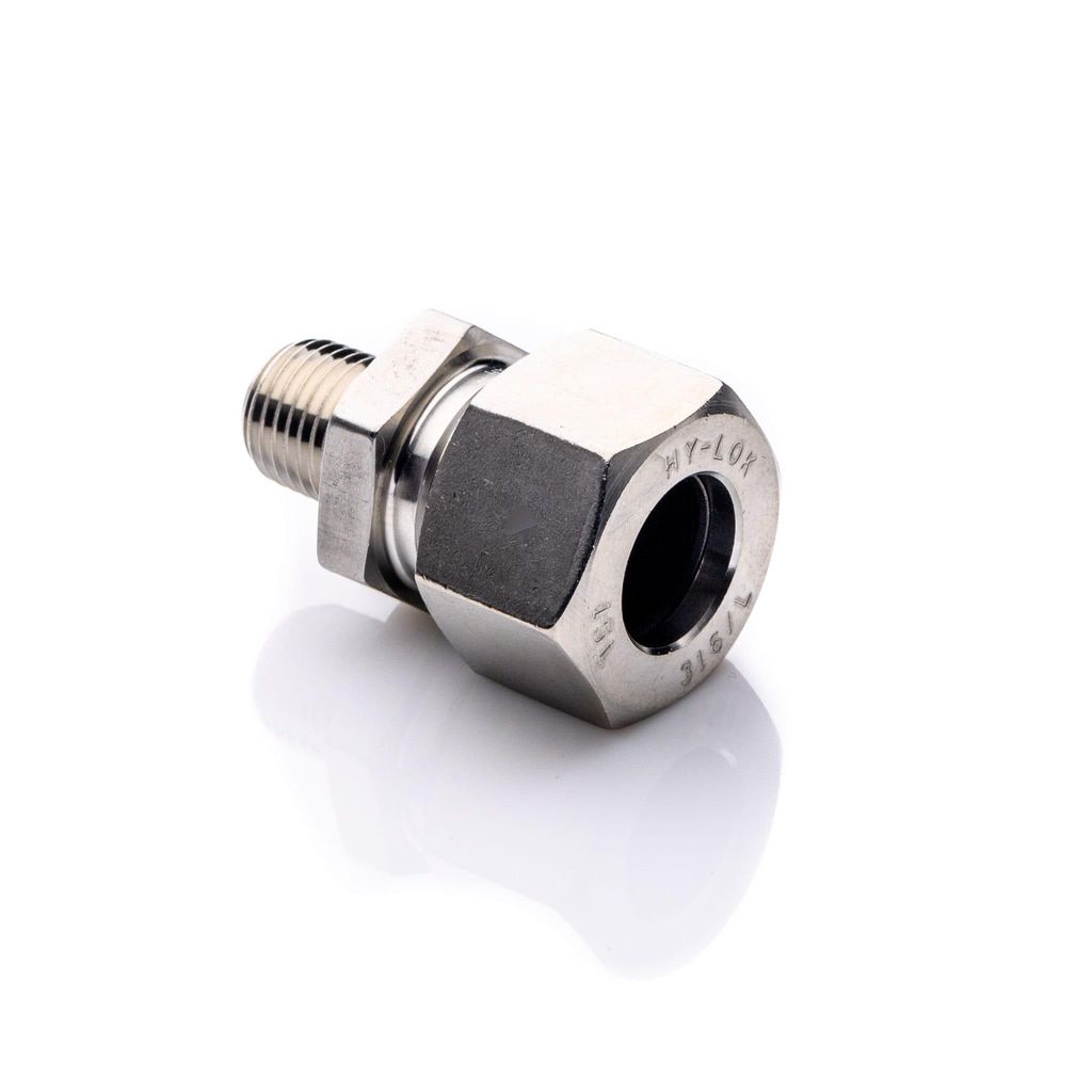 POLBERIS Edelstahl Schneidringverschraubung 1/2" x 15mm NPT Außengewinde Rohrverbinder Kompressionsfitting Hochdruck Edelstahl Fitting DIN 2353