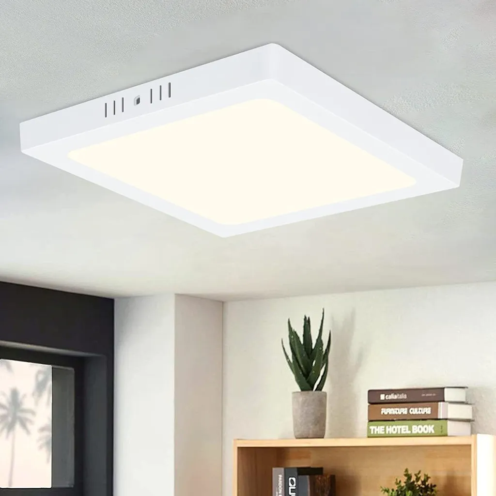 ZMH LED plafoniera da corridoio lampada da soffitto bianco piatto angolare bianco neutro 4000K 18W IP44 moderna per cucina ufficio soggiorno Ø23