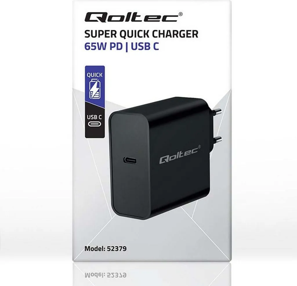 Chargeur Qoltec Super Quick PD 65W USB-C Noir pour PC et Smartphone - 7