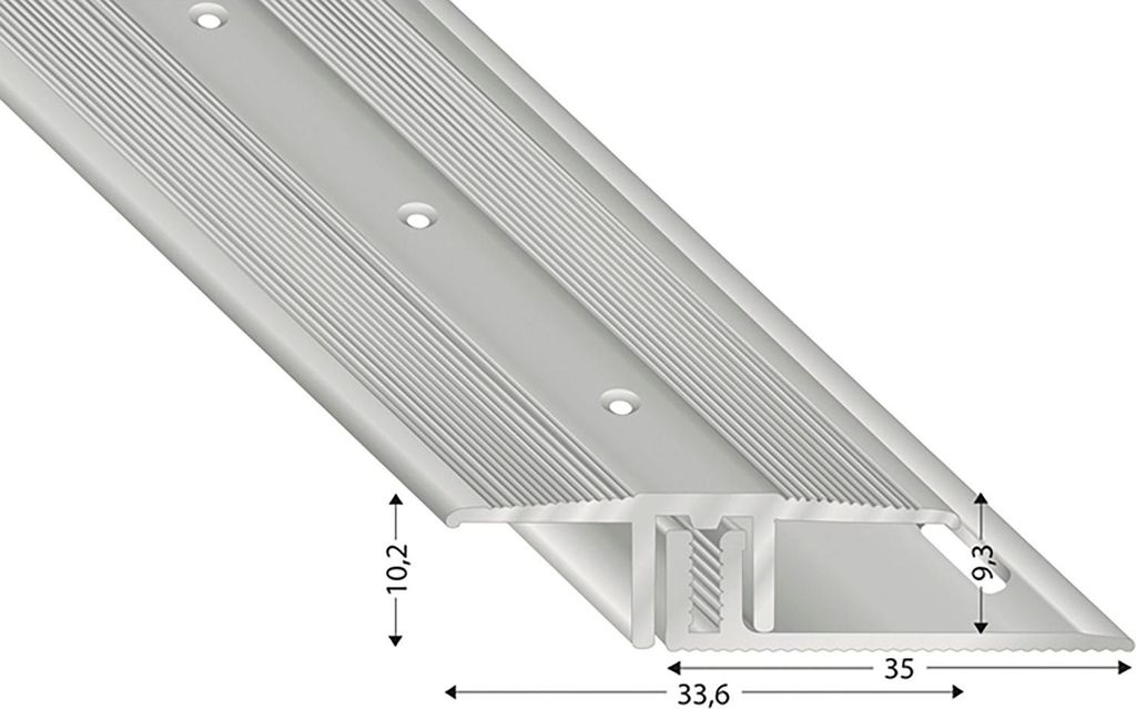 Kügele Übergangsprofil Höhenausgleich Übergangsleiste 100cm Aluminium Silber