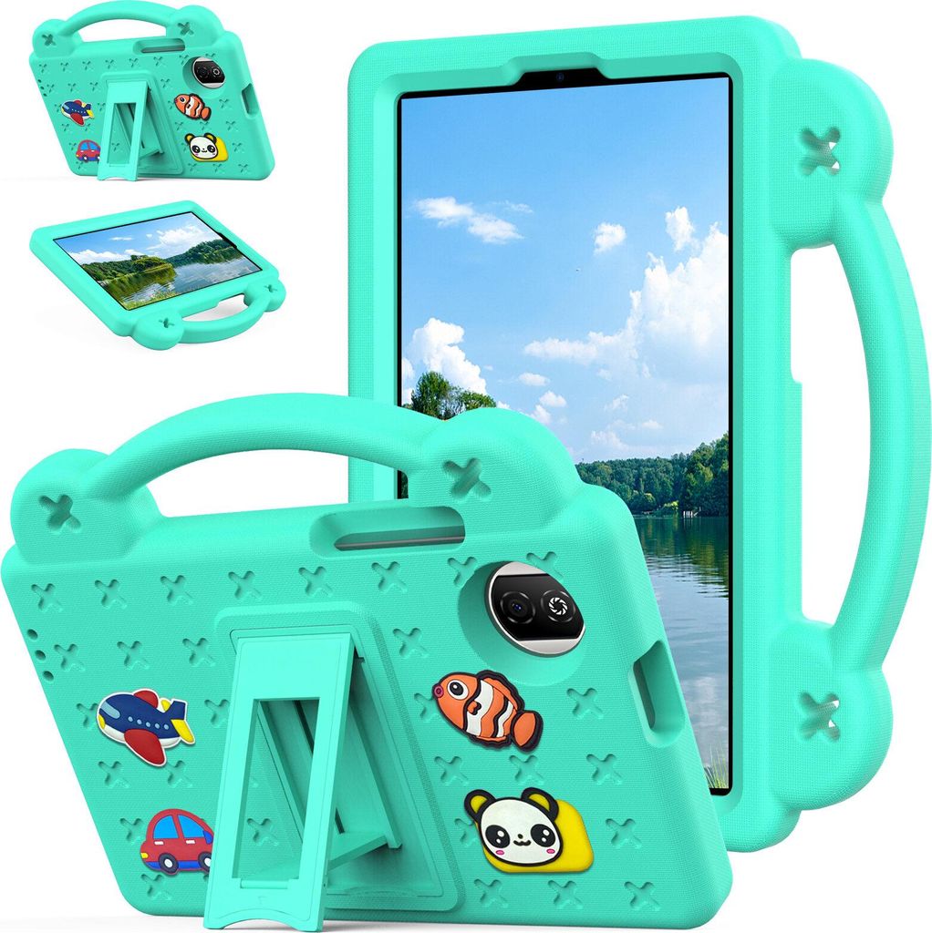 Schutzhülle für Honor Pad X7 8,7 2025 Niedliche Hülle für Kinder, Stoßfest mit Griff und Ständer Grün