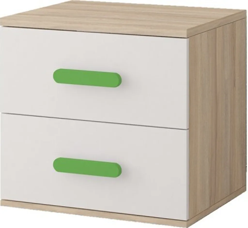 Table de nuit Jonas III 22 chêne Sonoma et blanc pour chambre moderne