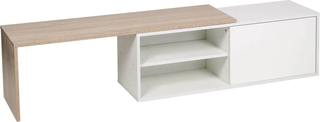 Table de salon Melinda Blanc et Chêne - Meuble de séjour scandinave