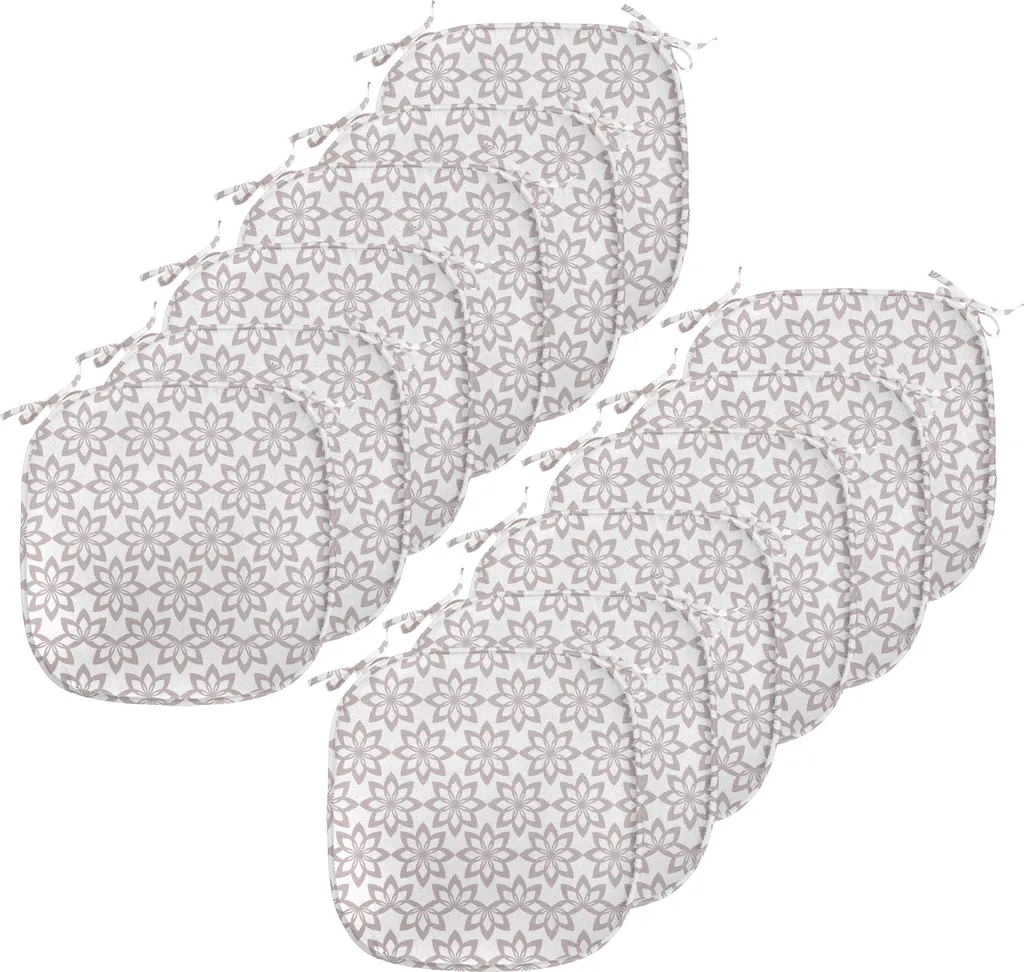 Set 12 Cuscini Decorativi per Sedie - Fiori Tortora ABAKUHAUS 40cm