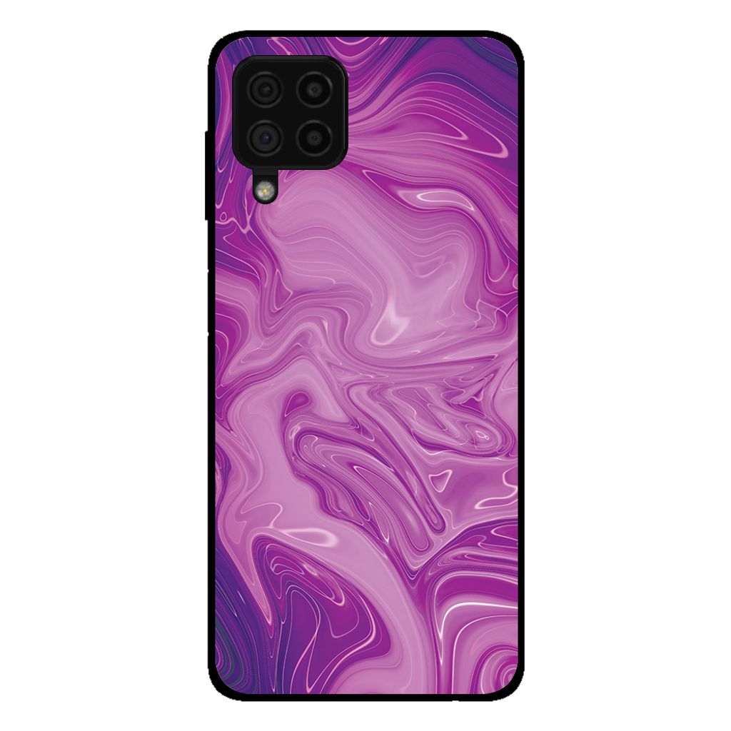 Smartphonica Handytasche für Samsung Galaxy A22 4G mit Marmordruck - TPU Rückseite Fall Marmor Design - Lila