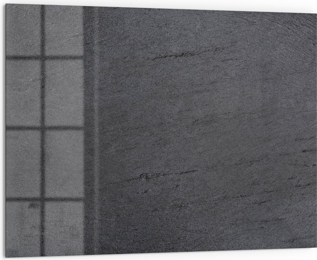 DEQORI Küchenrückwand Glas 80x60 cm 'Schiefertafel Stein-Optik' Spritzschutz Bad Rückwand