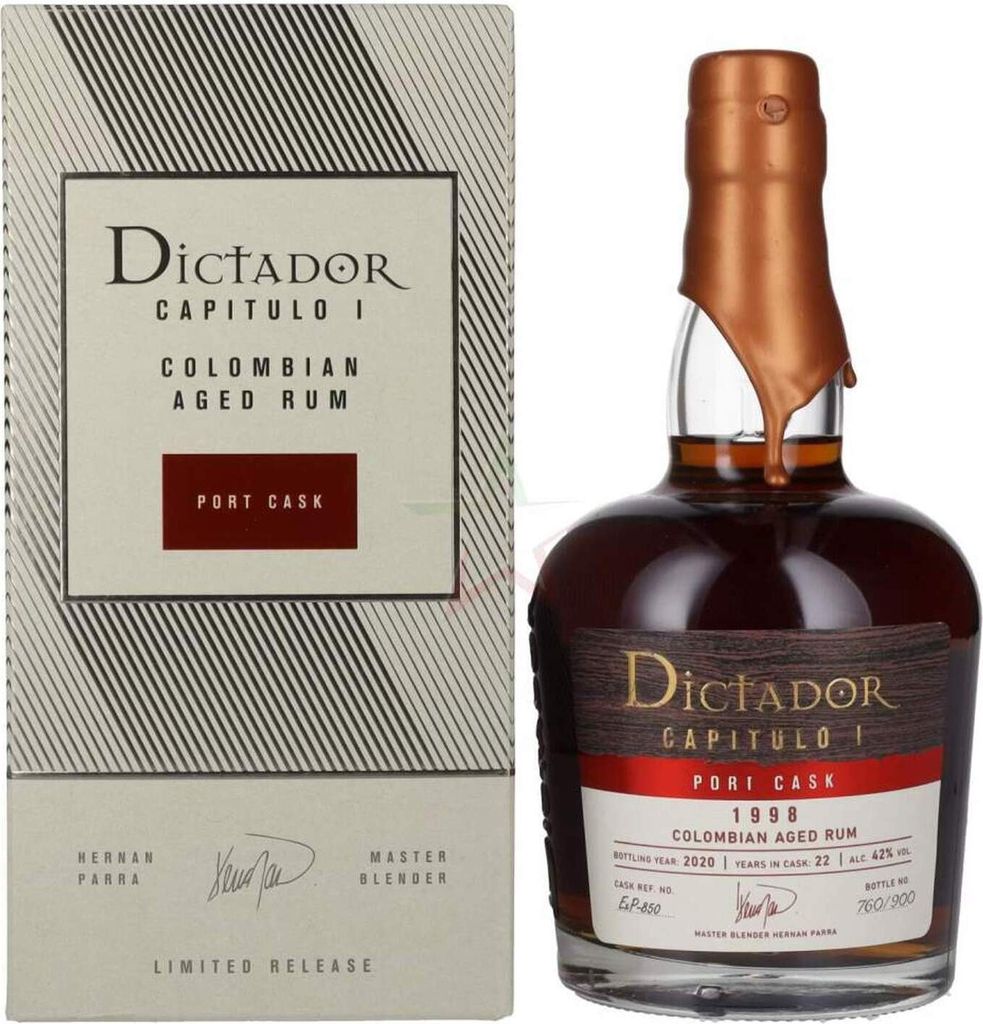 Dictador CAPITULO I 22 Years Old Port Cask Colombian Aged Rum 1998 42 % 0,70 lt.