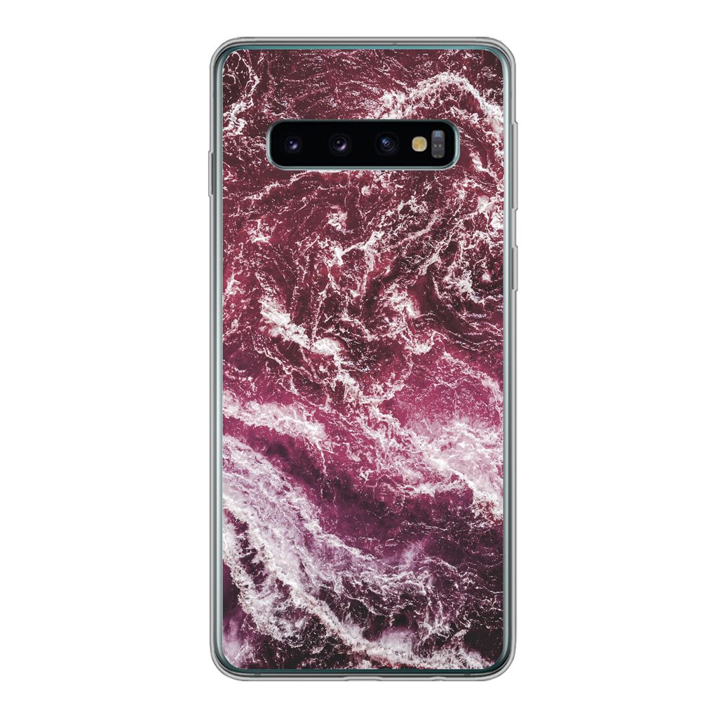 MuchoWow Handyhülle Schutzhülle Hülle für Samsung Galaxy S10 Marmor - Naturstein - Mineralien Silikon Softcase Handy Hülle - Handytasche