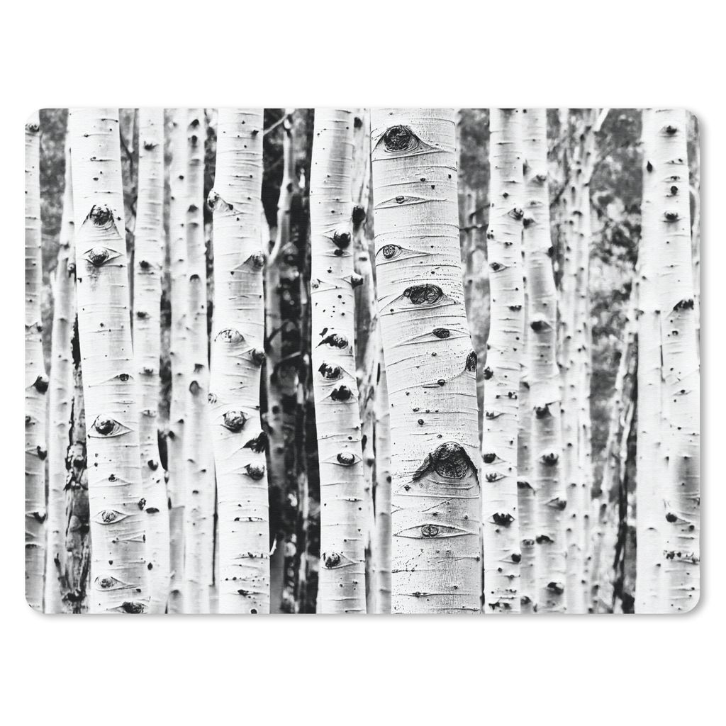 MuchoWow Mauspad Mousepad Bäume - Holz - Schwarz und weiß - Natur 40x30 cm - Mousepads - Maus Mat - Pad - Mausunterlage - Anti Rutsch