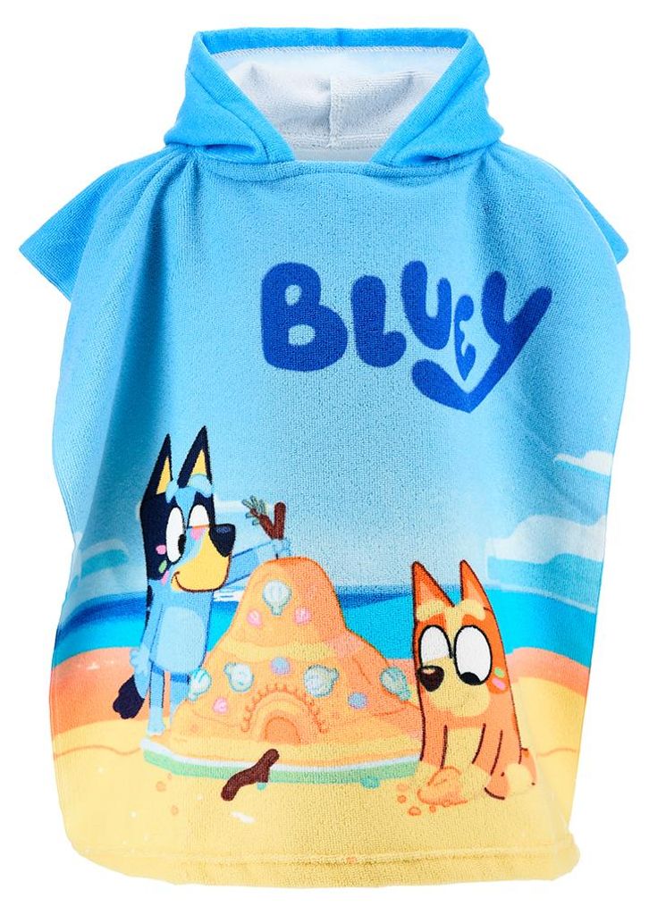 Bluey Badeponcho Kinder mit Kapuze 55x110 cm Strandponcho