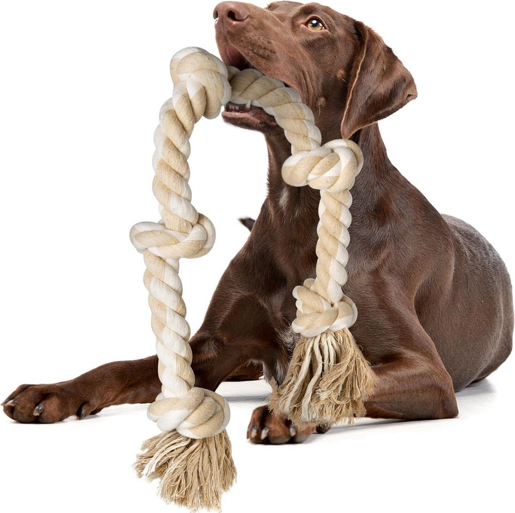 Hundespielzeug aus Seil für aggressive Kauer, interaktives, robustes Hundespielzeug für mittelgroße und große Hunde, robustes gedrehtes Seilspi...