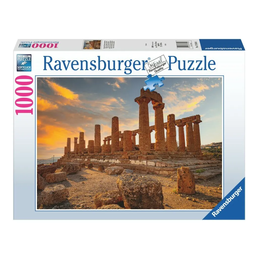 Puzzle Adulte 1000 Pièces Paysage Historique Vallée des Temples Agrigente