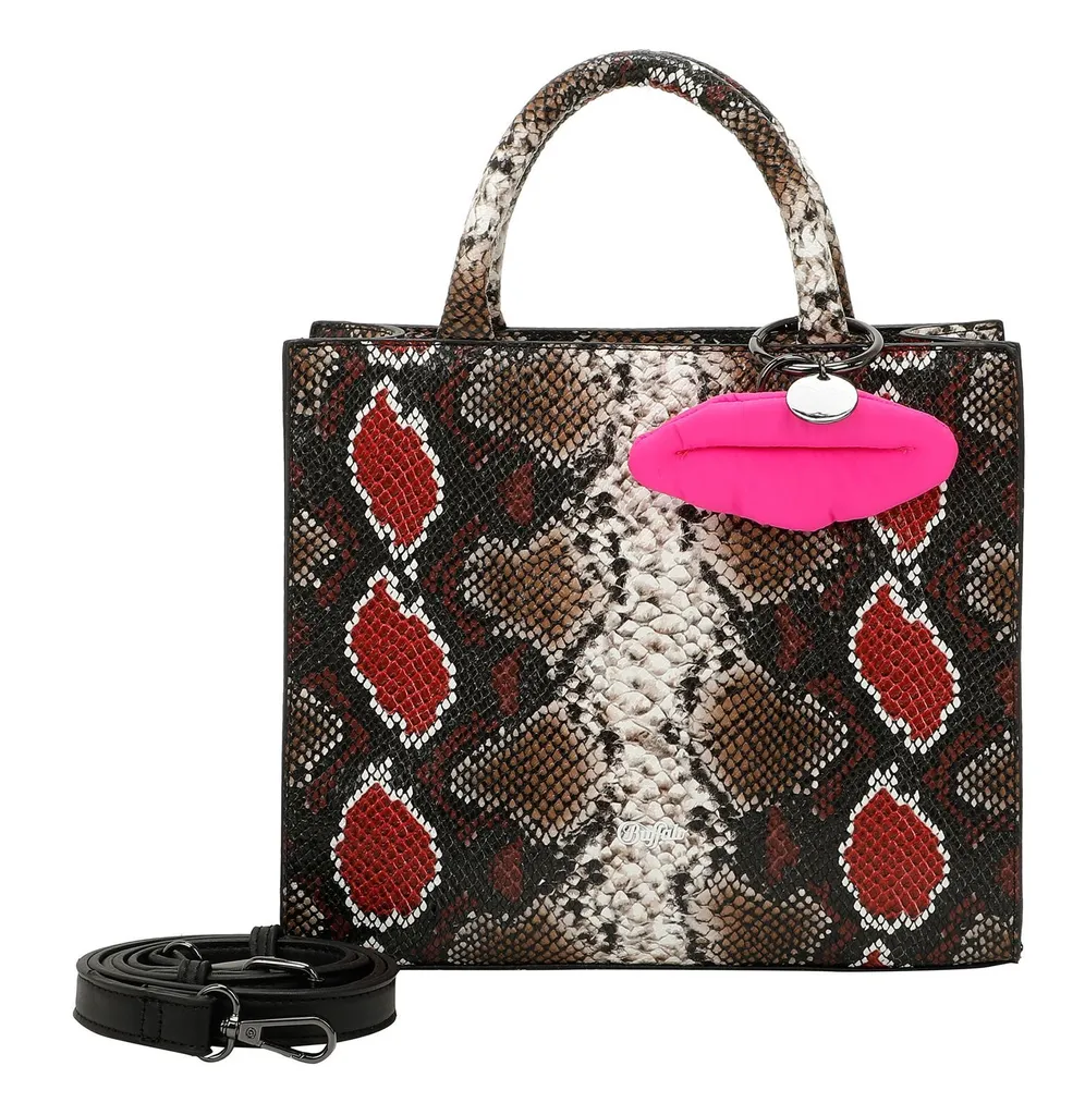 Borsa BUFFALO Fancy Snake Pink - Shopper Boxy Multicolore con Tracolla