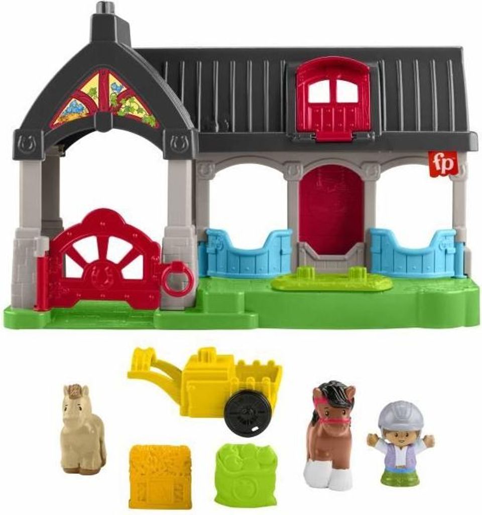 Fisher-Price Little People Pferdehof, 6 Teile, Soundeffekte, Figuren, Zubehör, Multicolor