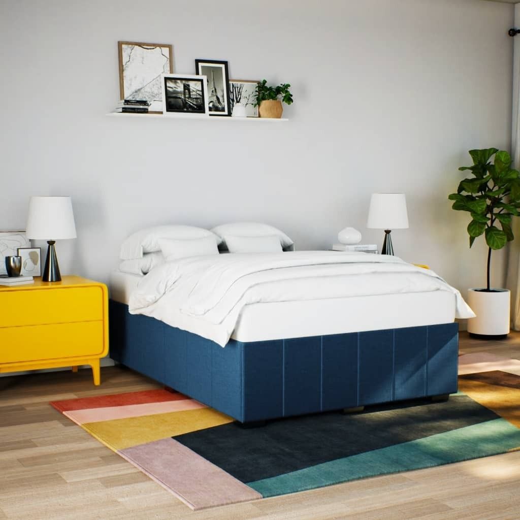Maison Exclusive - Bettgestell ohne Matratze Blau 140x200 cm Stoff