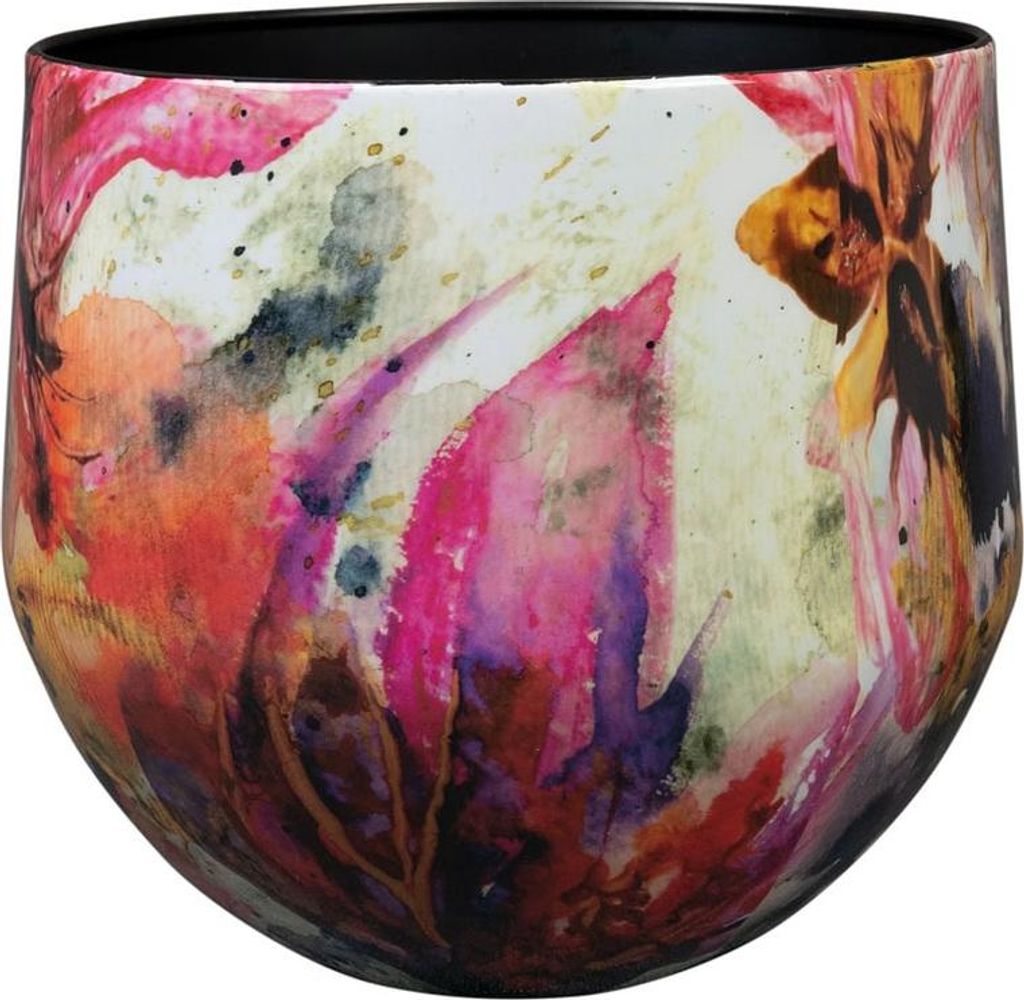 Ter Steege Blumentopf „Sweet Magnolia“, Metall, mehrfarbig, Durchmesser 24 cm, Höhe 21 cm