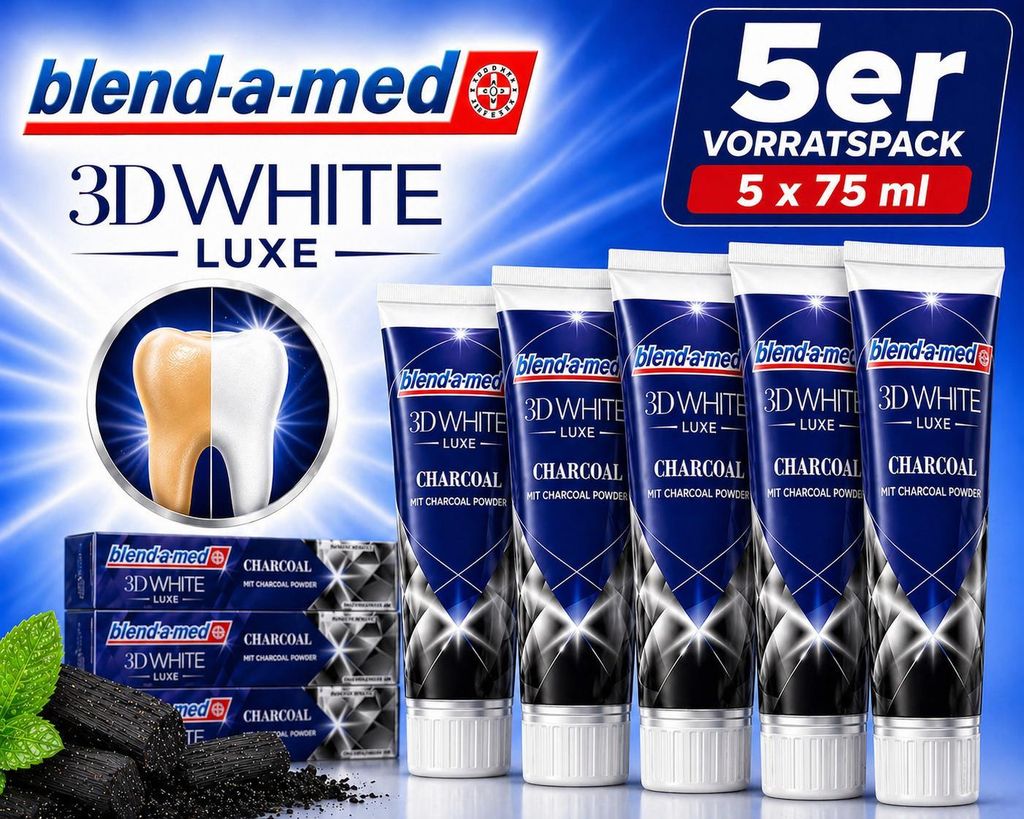 Pasta Blend-a-med 3D White Lux Charcoal 5x75ml Zdjęcie produktu 