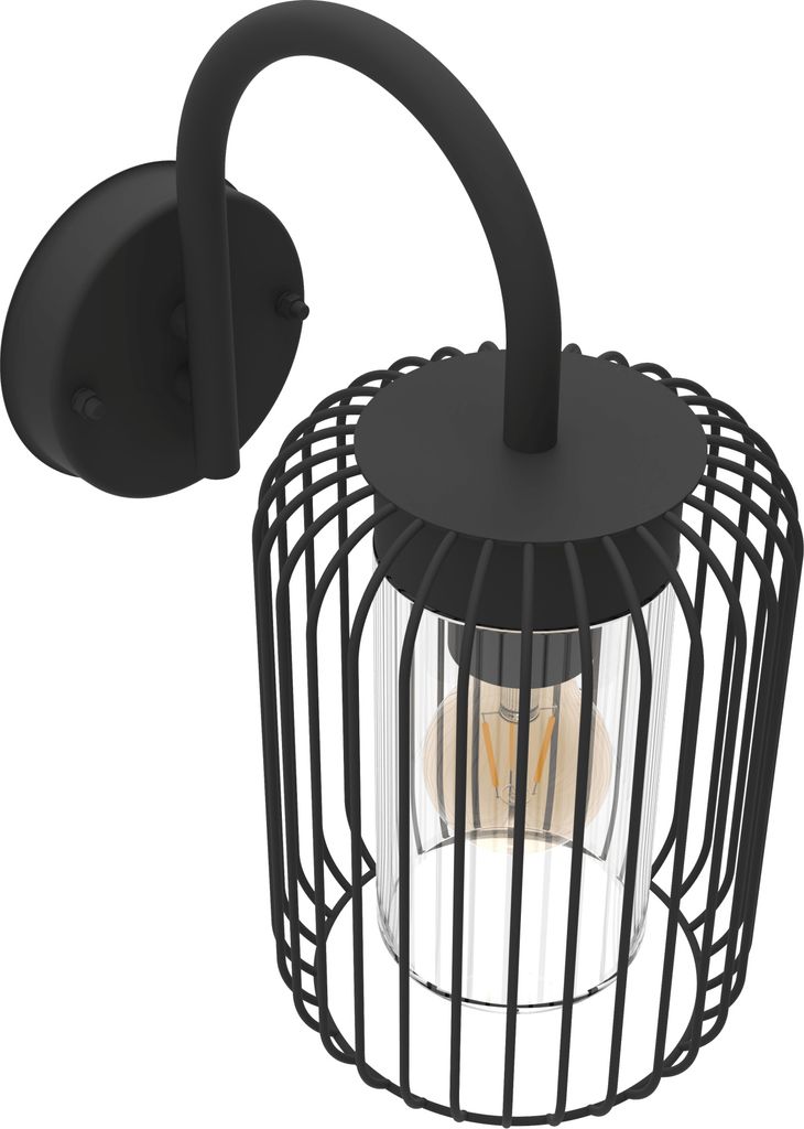 Calex Rome Wandleuchte, für Außen & Innen, E27 Fassung, Aluminium, wasserdicht, Schwarz