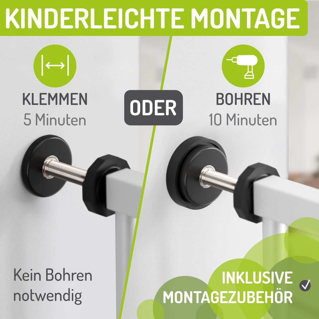 BOMI® Kinderschutzgitter 63-251 cm ohne Bohren | Zum Produktbild 4