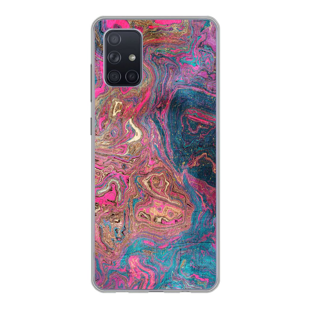 MuchoWow Handyhülle Schutzhülle Hülle für Samsung Galaxy A51 5G Marmor - Farbe - Gussformen Silikon Softcase Handy Hülle - Abbildung