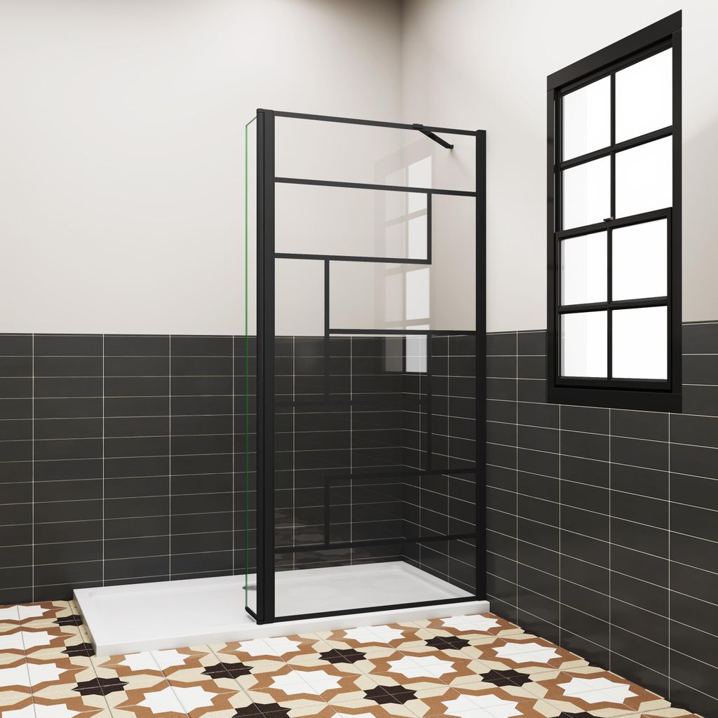 8mm Duschwand Trennwand Duschabtrennung mit 30cm Duschglas