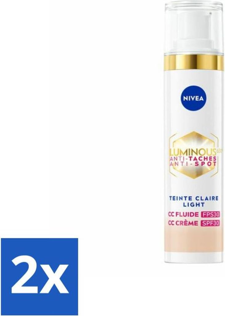NIVEA - Cellular LUMINOUS 630 CC Cream Light - Getönte Tagescreme - Gegen Pigmentflecken - LSF 30 - 40 ml - Vorteilspack - 2 Stücke