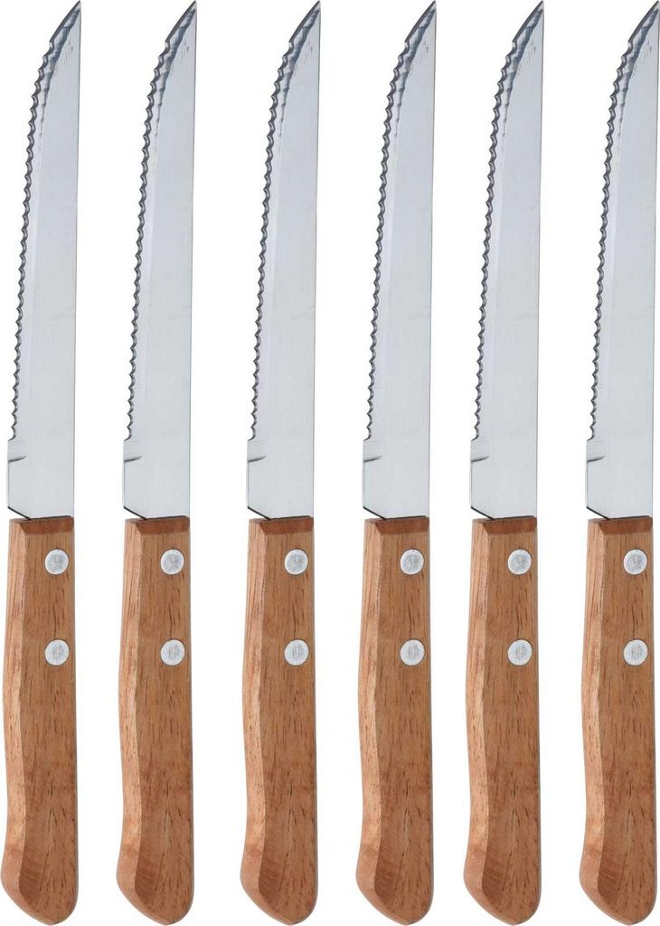 Nože na steaky s dřevěnou rukojetí, 6 ks Obrázek produktu 