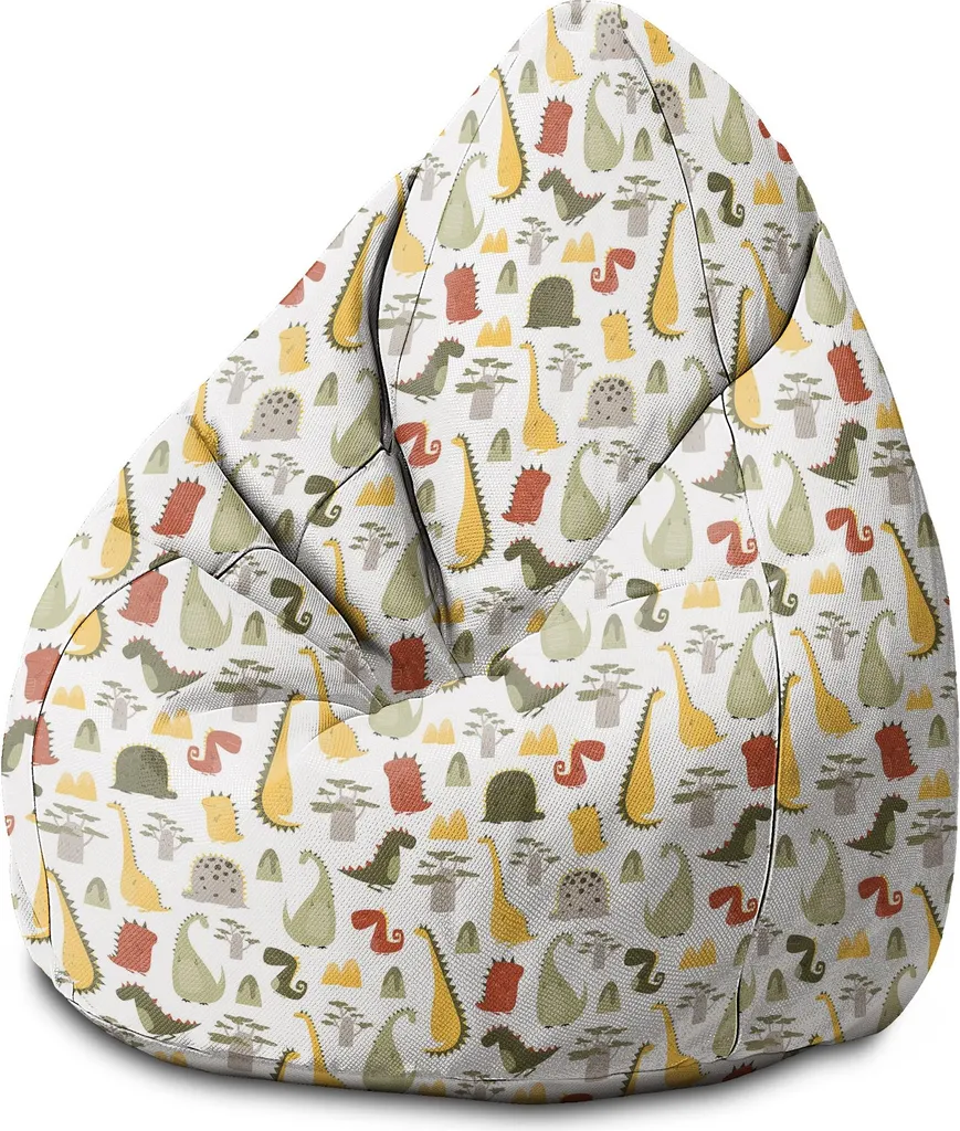 Dreamroots Bean Bag Bambini Dinosauro 70x70x105cm Pouf Sacco Imbottito