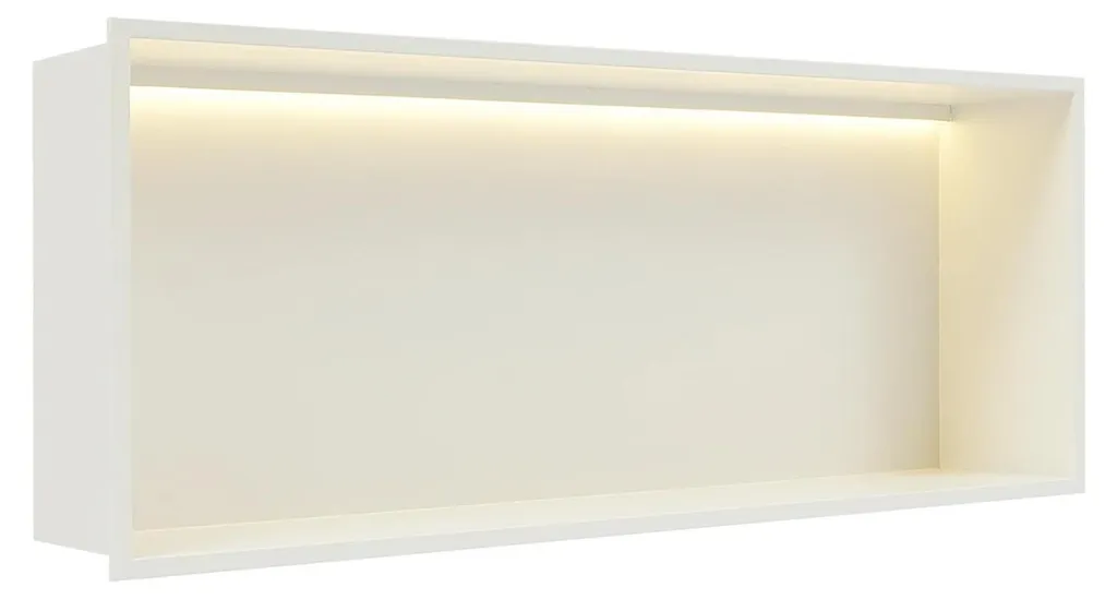 Niche de douche LED inox blanc : finissez-en avec le désordre mural
