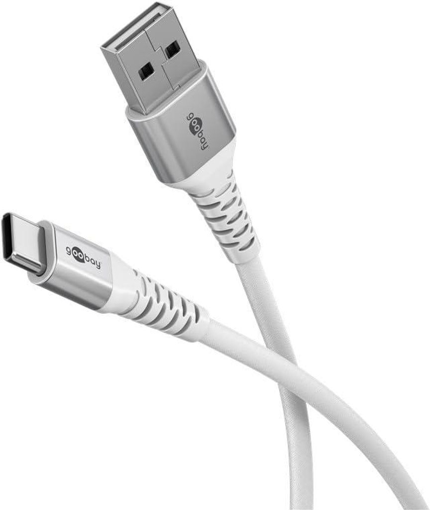 goobay USB-A auf USB-C 60W / 0,5m / Flexibles Textilkabel / 480 Mbits Ladekabel USB C/Supersoft/Samsung, Xiaomi, Google, Nothing Phone USB A auf C Kab