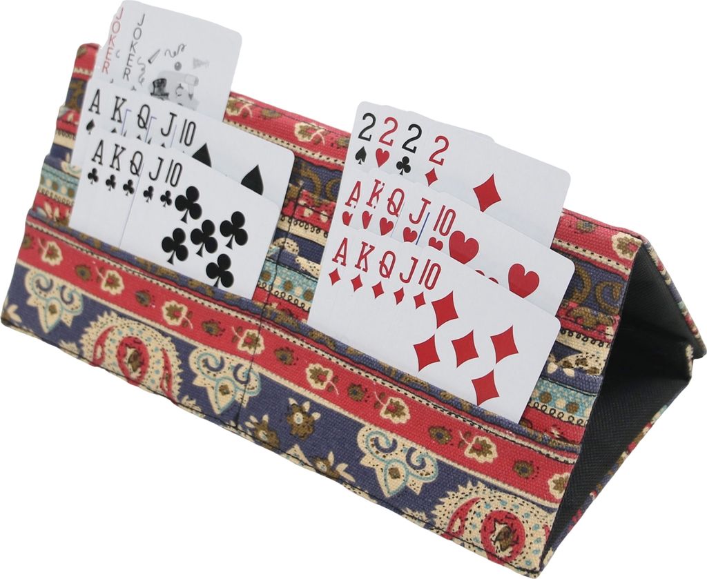 Klappbarer Spielkartenhalter Polyester Spielkartenhalter für Canasta Poker Bridge Karten Ethnischer Stil