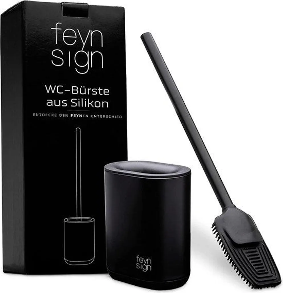 Brosse de toilettes en silicone noire 3-en-1 design plat et hygiénique