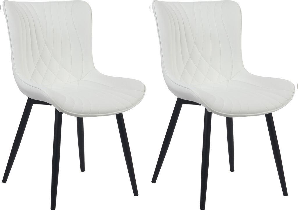 CLP Stuhl Brady gepolstert mit Metallgestell,weiß Kunstleder