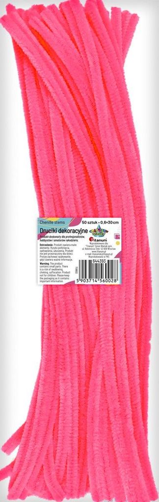 Dekorative Drahtausschnitte rosa fluo 0,6x30 cm 50 Stück Titanum