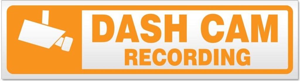 Kiwistar - Autoaufkleber - Orange - 20 x 5,3 cm - Dashcam Recording - Hinweis Aufkleber Sticker für Auto, Kfz, Fahrrad, PKW, LKW