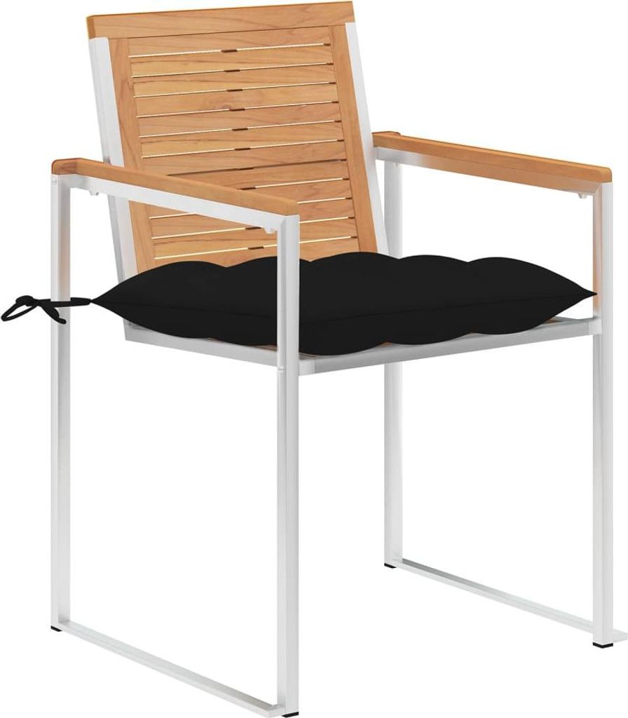 vidaXL Gartenstühle 8 Stk. mit Kissen Massivholz Teak