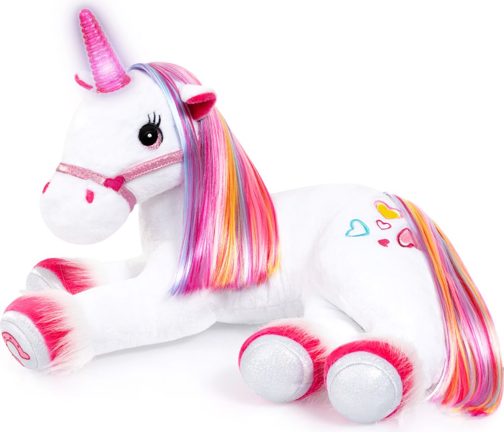Bayer Design 69536AA Plüsch Einhorn mit Licht, Sound, Produktbild 