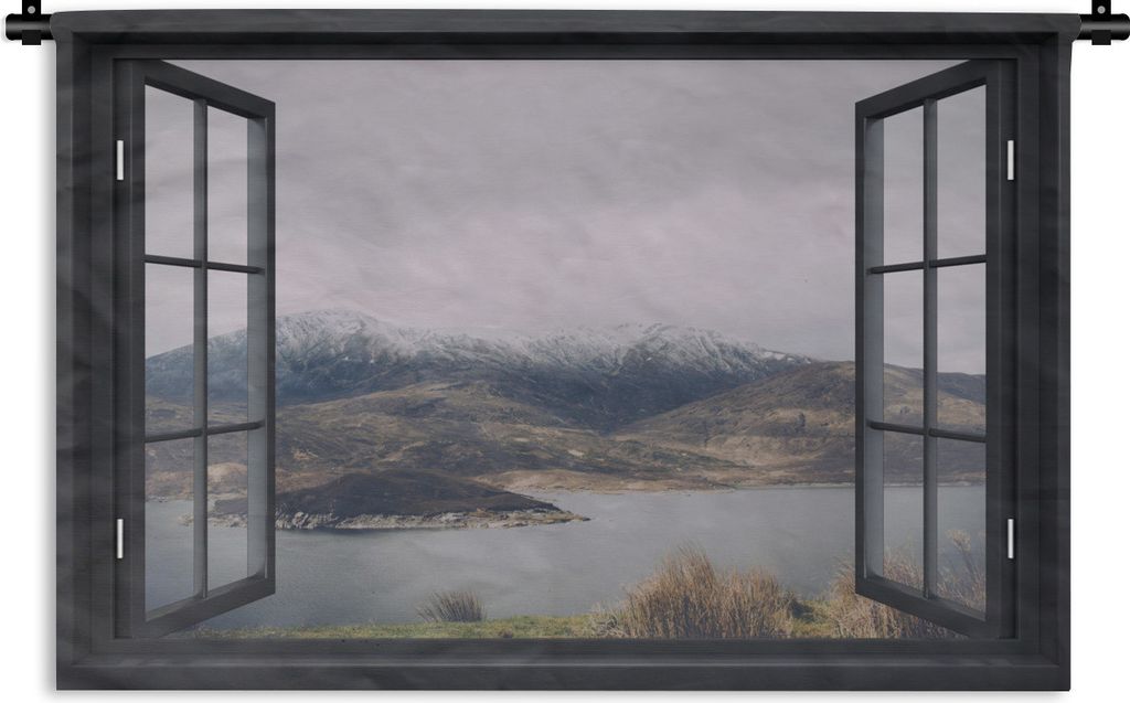 MuchoWow Wandteppich Wandbehang Aussicht - Landschaft - Wasser 150x100 cm Tapisserie Dekoration Wandtuch - Waschbar - Tapisserien - Wand-Decke