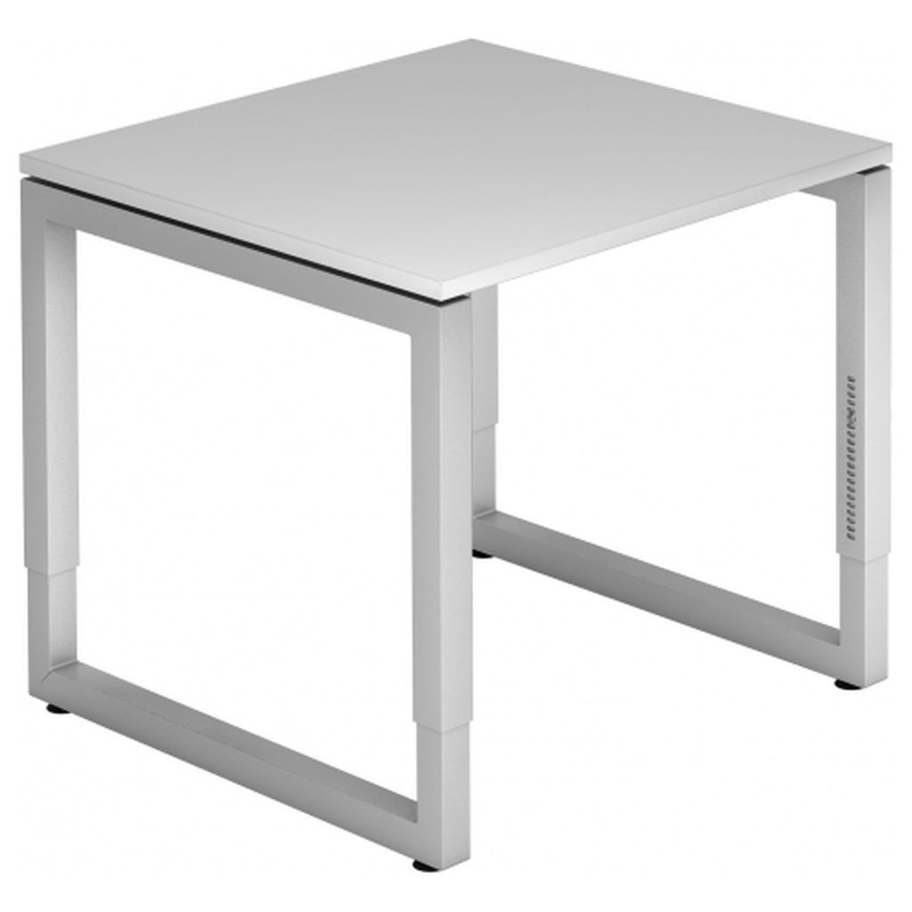 Büro Schreibtisch 80x80 cm Modell RS08 mechanische Höheneinstellung 5=Grau-silber