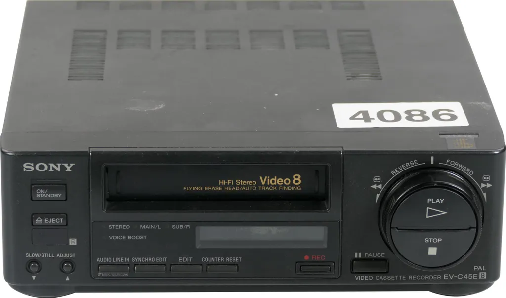 Lecteur Enregistreur Video 8 Sony EV-C45E pour Cassettes de Caméscope Hi8