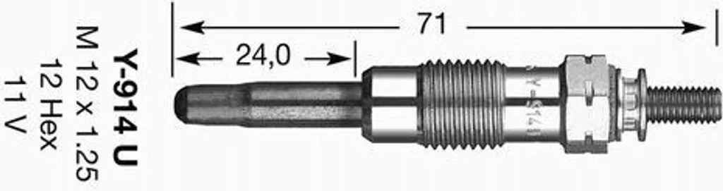 NGK 2643 Candeletta 11V per Fiat Ducato 2.5 2.8 TD - Ricambio OE