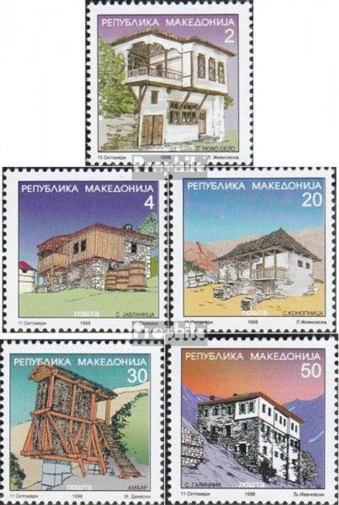Briefmarken Makedonien 1998 Mi 116-120 (kompl.Ausg.) postfrisch Freimarken - Architektur
